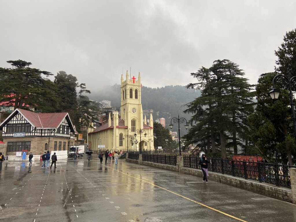 Christ Church Shimla in rain