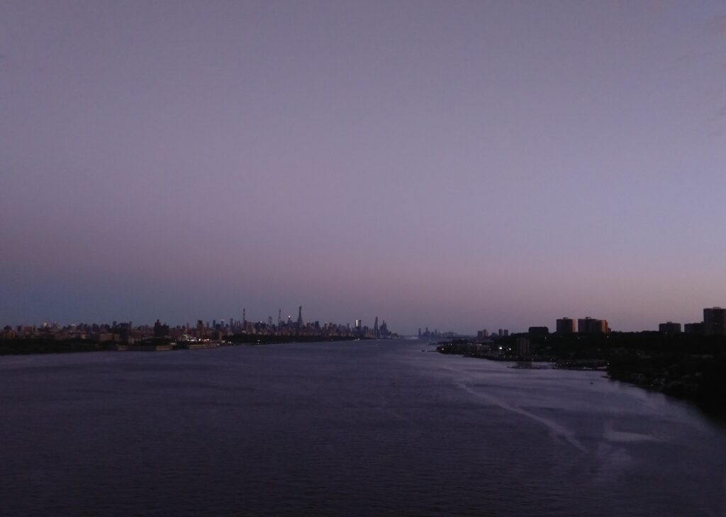 New York skyline sunset