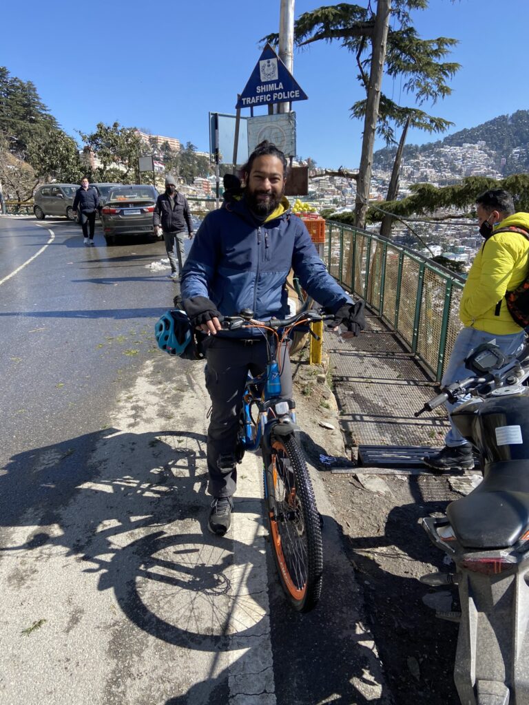 Shairik Sengupta and Cycle in Shimla