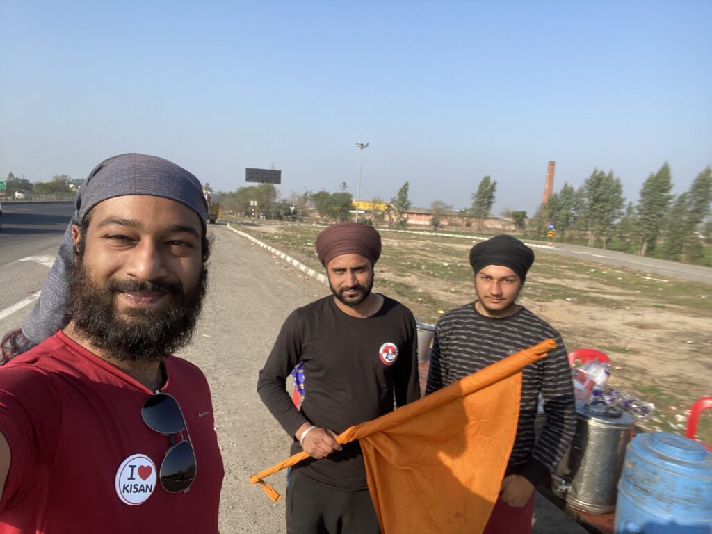Shairik Sengupta with some farmers