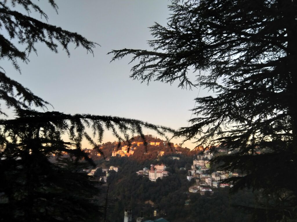 golden hour in Shimla, a town in Himachal Himalayas
