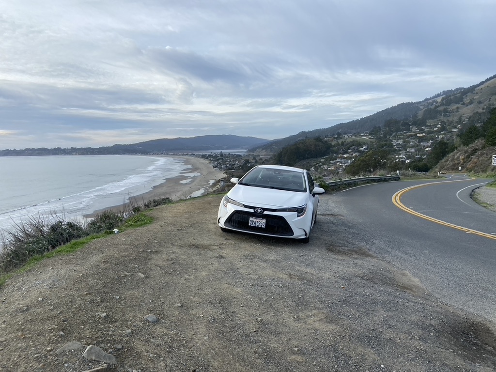 A stop overlooking Stinson beach and Bolinas Lagoon while coming back to San Francisco
